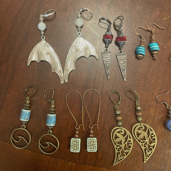 Earring Lot 10 Pair Hand Crafted Artisan Earrings Bohemian Earrings NEW # 187 - Picture 4 of 6